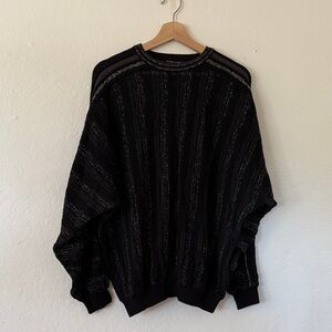 D. Fine Las Vegas Crewneck Sweater in Black and Gray Sz L